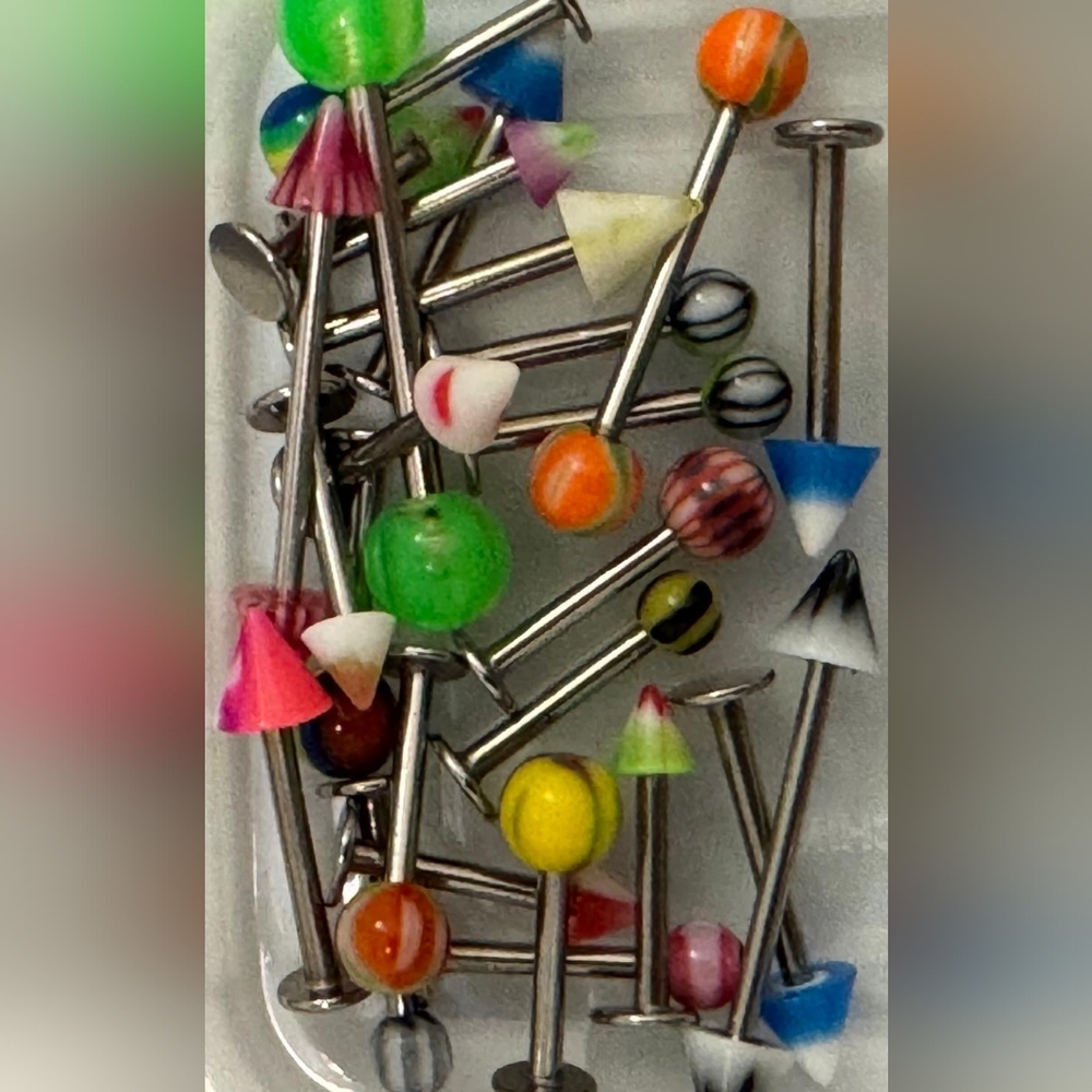25 Pcs percing of different sizes, colors and shapes, 25pcs Bundle